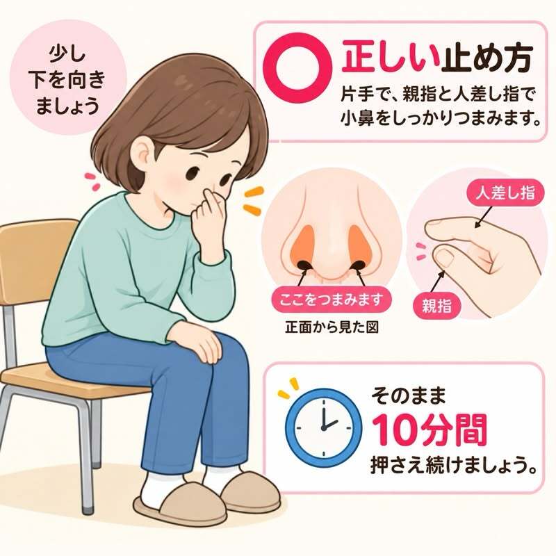 少し下を向いている正しい姿勢